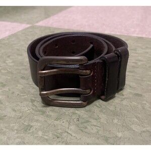 Vintage 90's Express Brown Leather Belt M Made In Italy 28”-32”